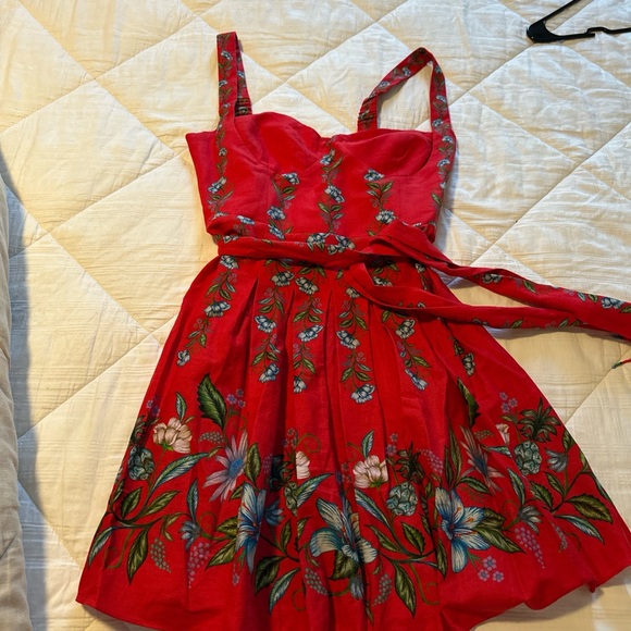 FARM Rio Red Floral Mini Dress - Picture 3 of 6